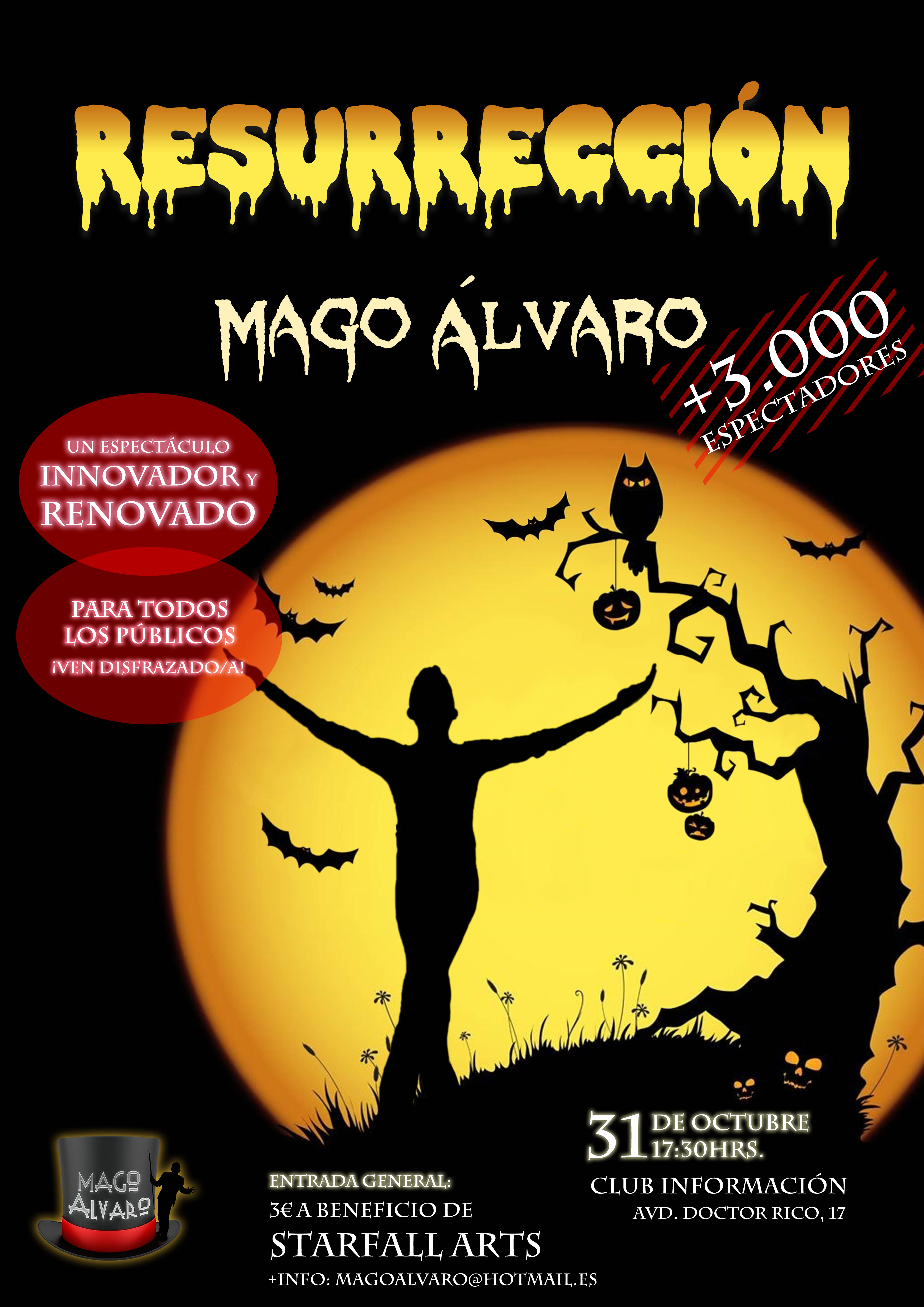 ESPECIAL HALLOWEEN CON EL MAGO ÁLVARO Y SU ESPECTÁCULO «RESURRECCIÓN»